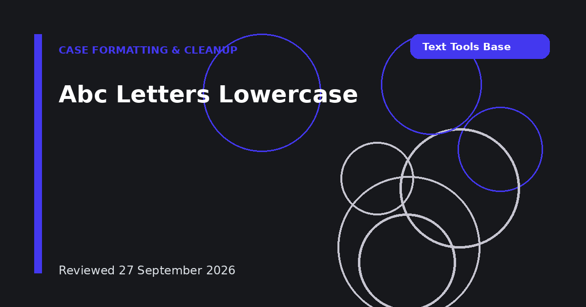 Abc Letters Lowercase