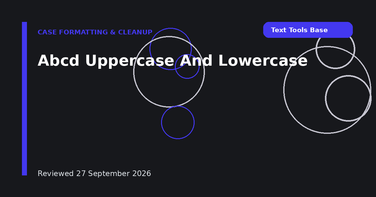 Abcd Uppercase And Lowercase