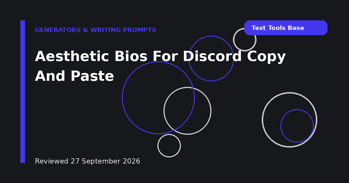 Aesthetic Bios For Discord Copy And Paste