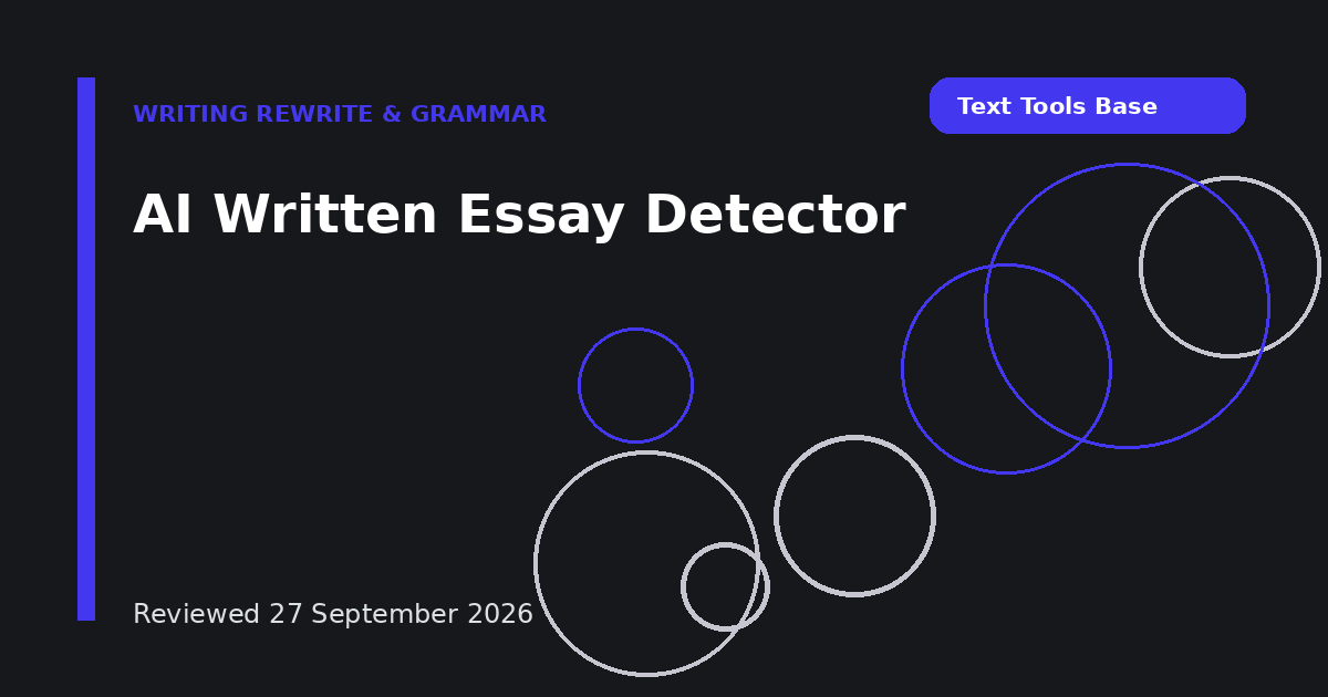 AI Written Essay Detector