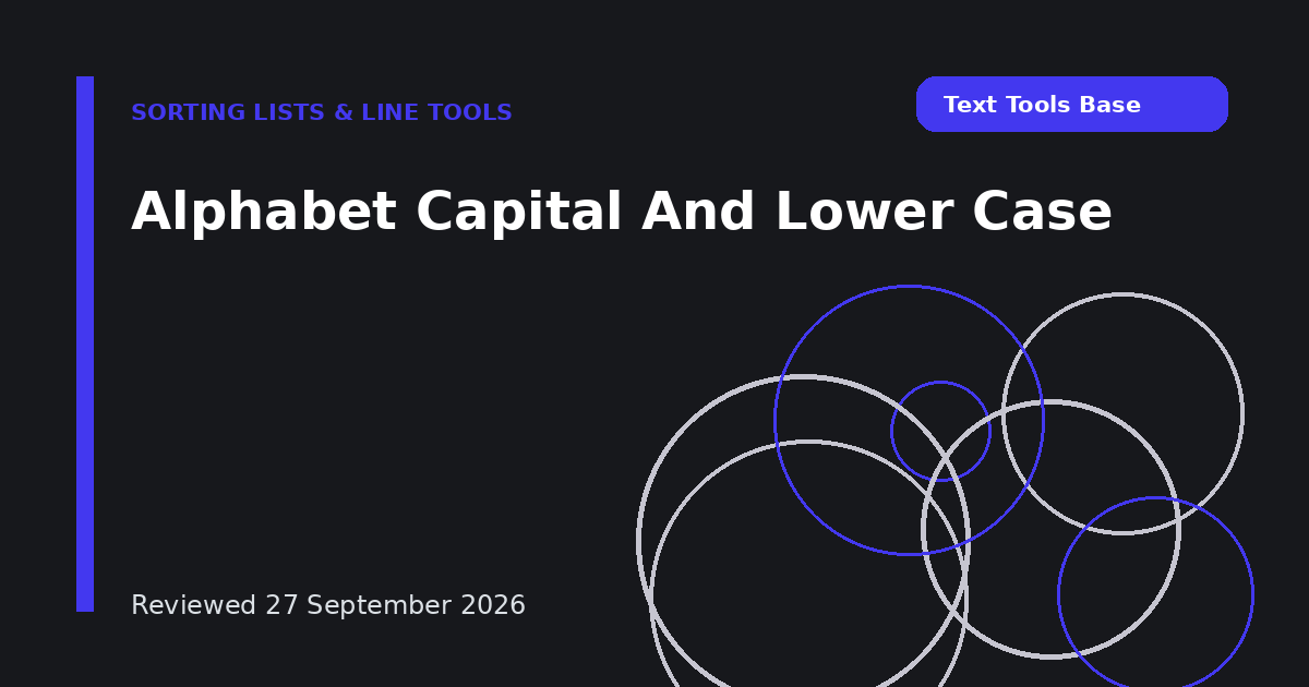 Alphabet Capital And Lower Case