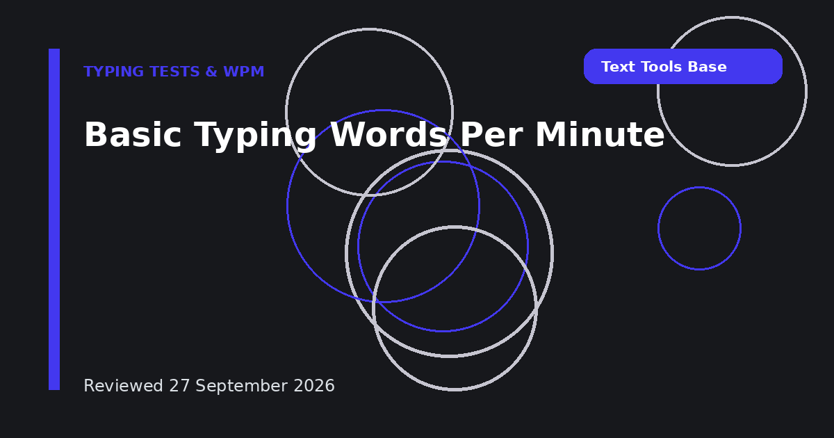 Basic Typing Words Per Minute