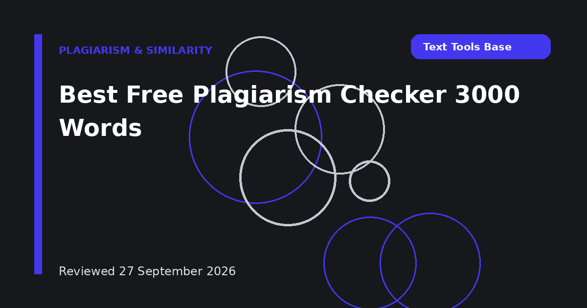 Best Free Plagiarism Checker 3000 Words