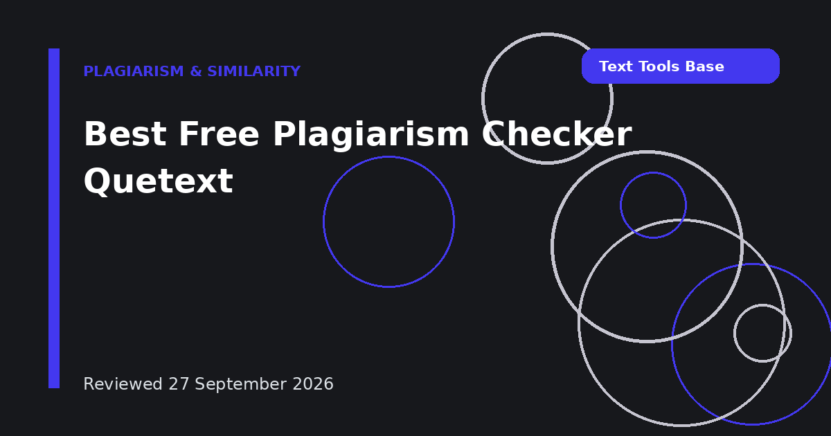 Best Free Plagiarism Checker Quetext