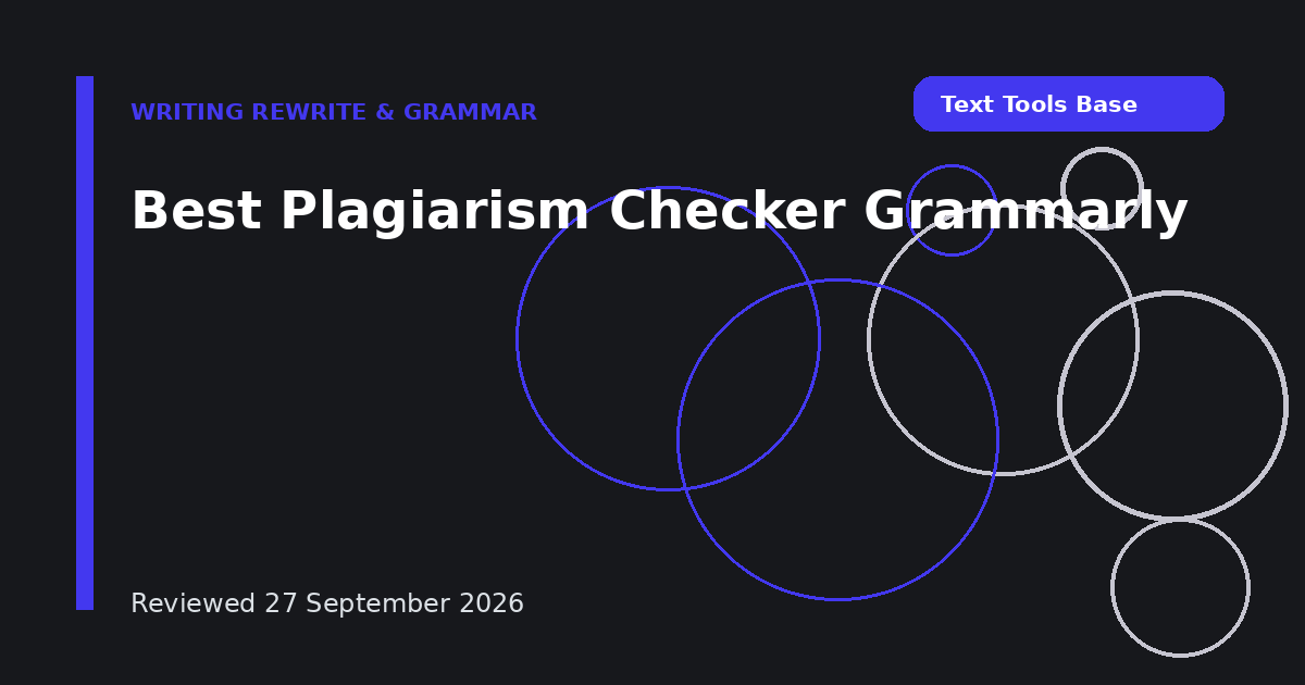 Best Plagiarism Checker Grammarly