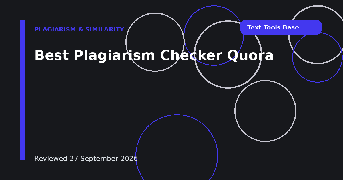 Best Plagiarism Checker Quora