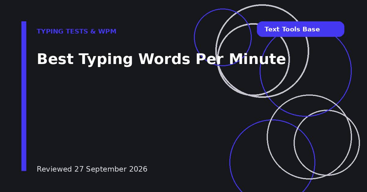 Best Typing Words Per Minute