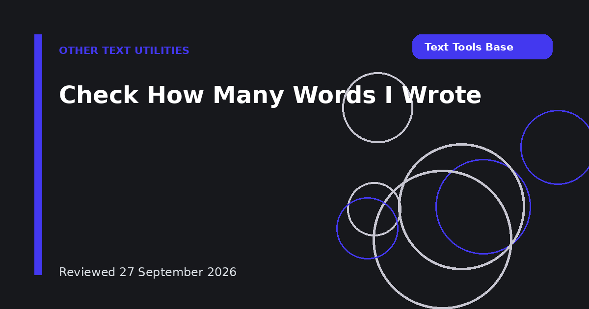 Check How Many Words I Wrote
