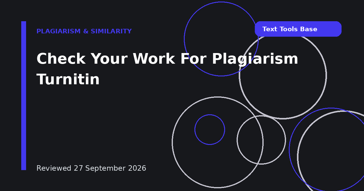 Check Your Work For Plagiarism Turnitin