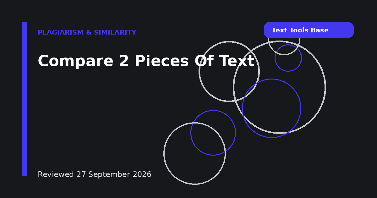 Compare 2 Pieces Of Text