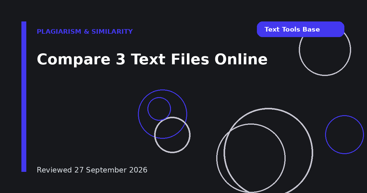 Compare 3 Text Files Online