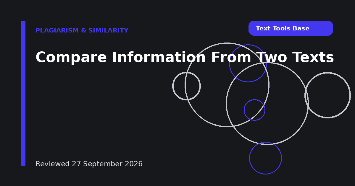 Compare Information From Two Texts
