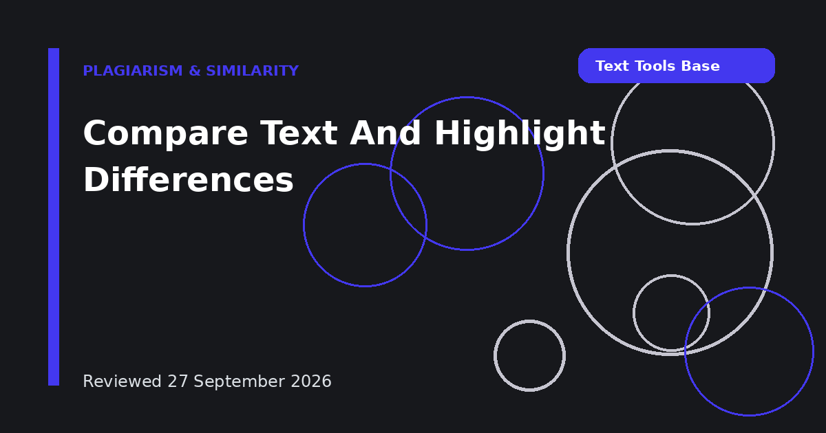 Compare Text And Highlight Differences