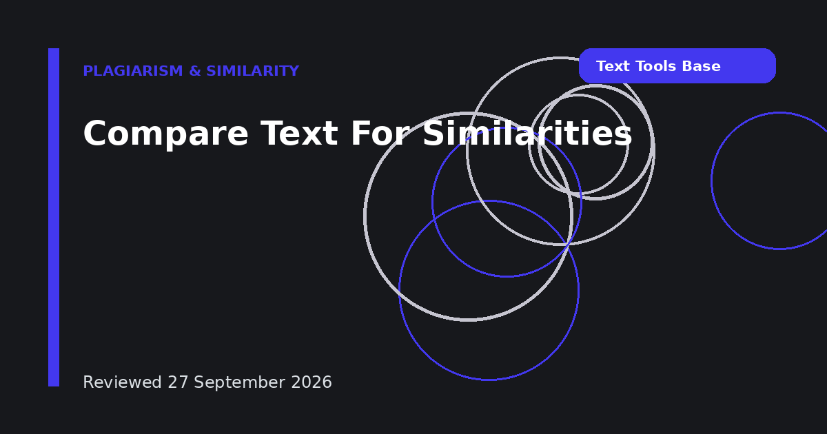 Compare Text For Similarities