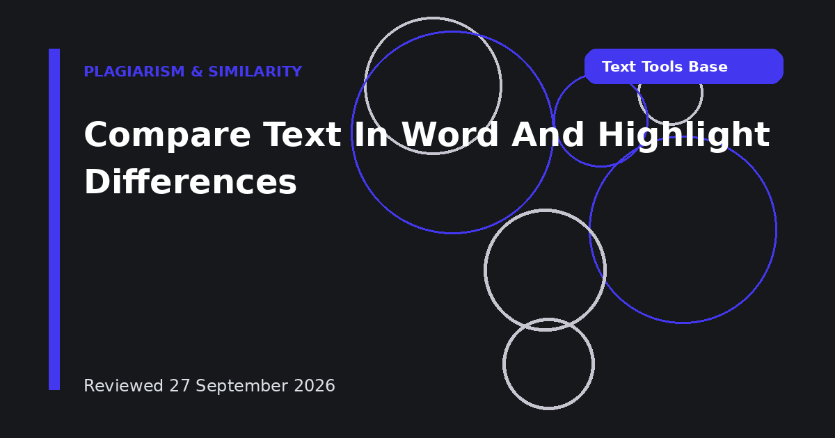 Compare Text In Word And Highlight Differences