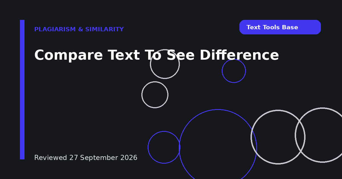 Compare Text To See Difference