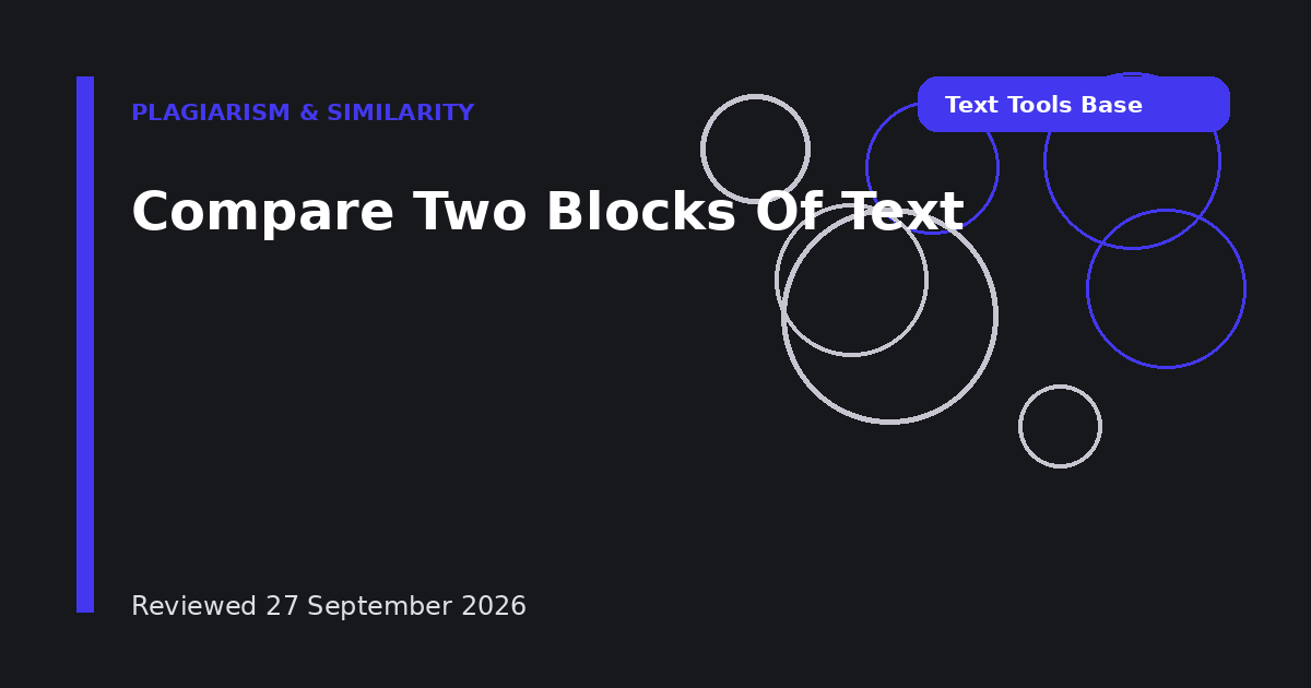 Compare Two Blocks Of Text