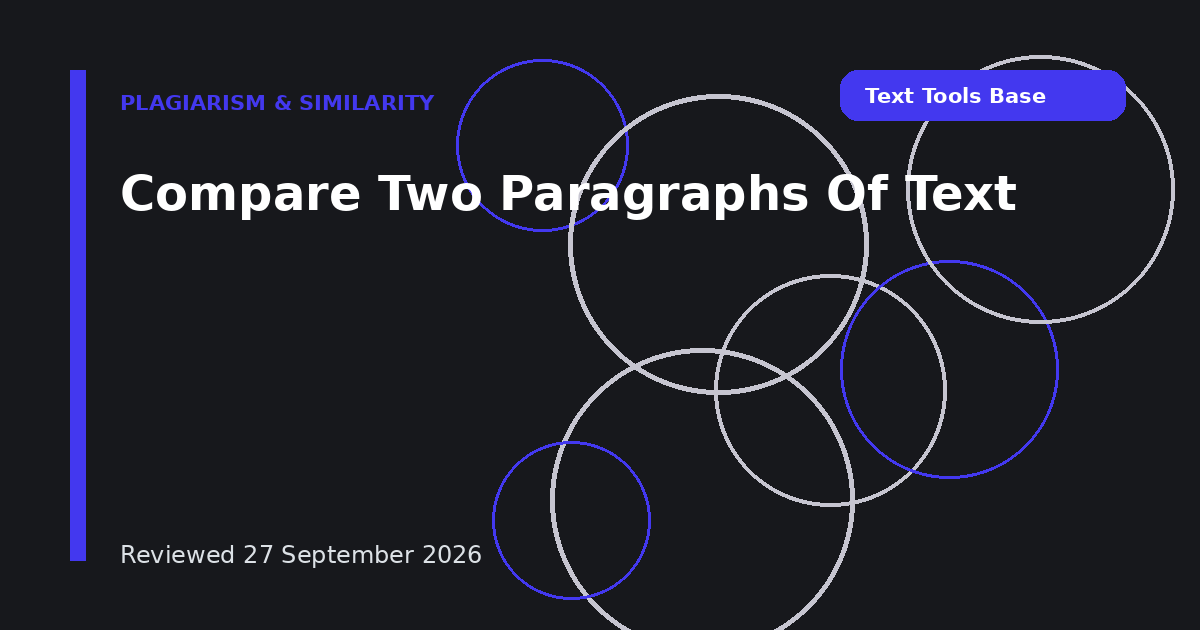 Compare Two Paragraphs Of Text