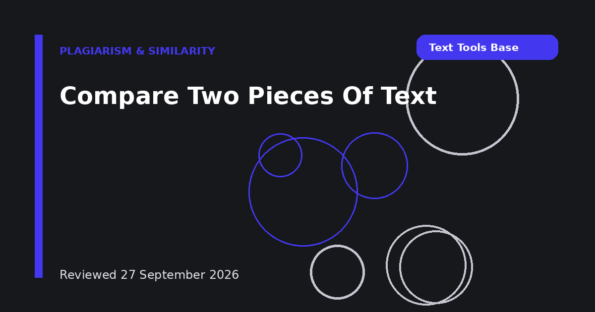 Compare Two Pieces Of Text