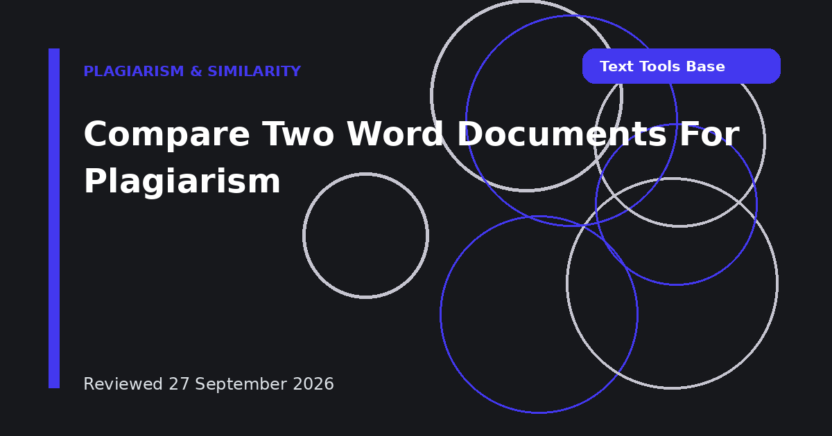 Compare Two Word Documents For Plagiarism