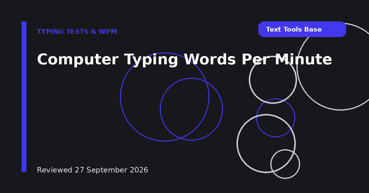 Computer Typing Words Per Minute