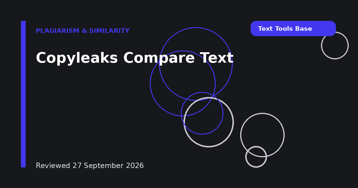Copyleaks Compare Text