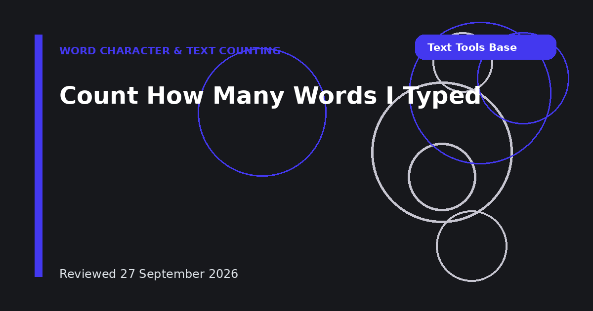 Count How Many Words I Typed