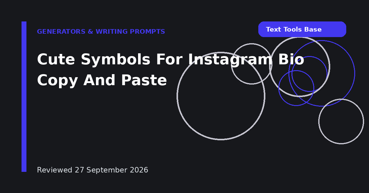 Cute Symbols For Instagram Bio Copy And Paste