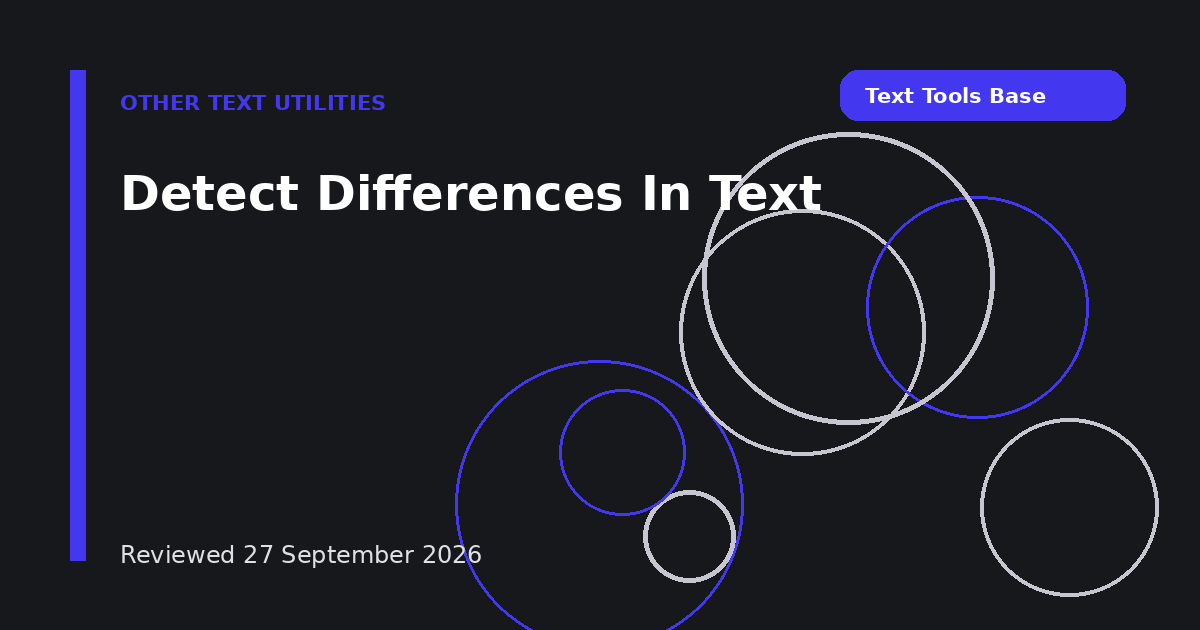 Detect Differences In Text