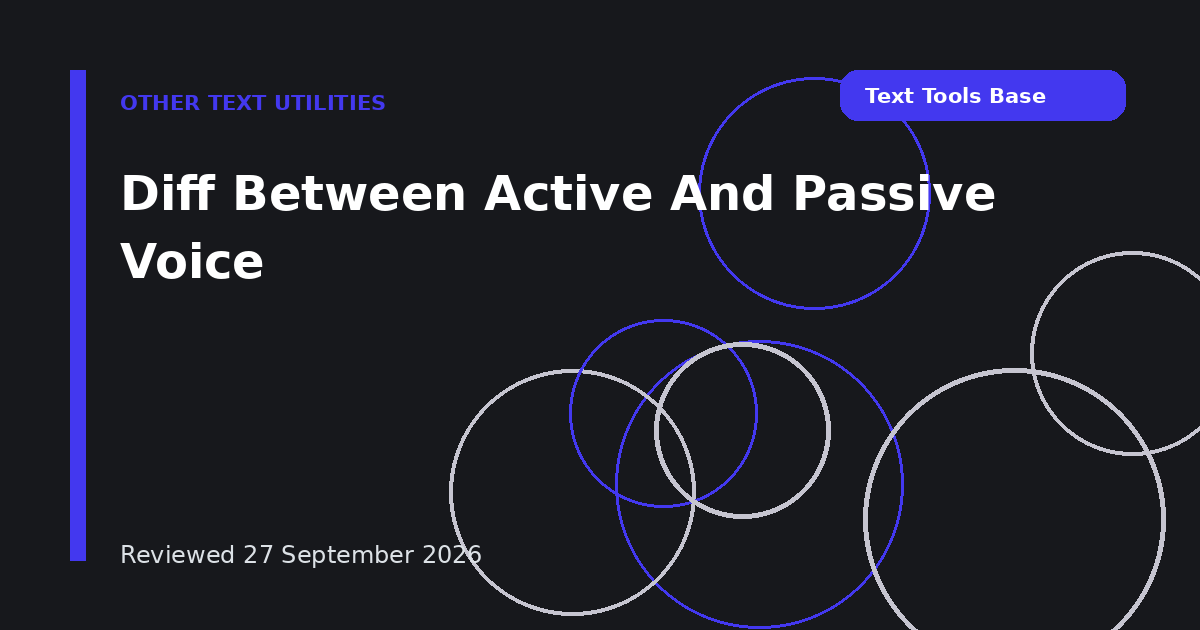 Diff Between Active And Passive Voice