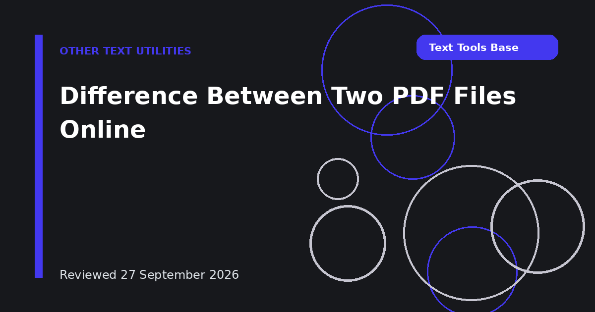 Difference Between Two PDF Files Online