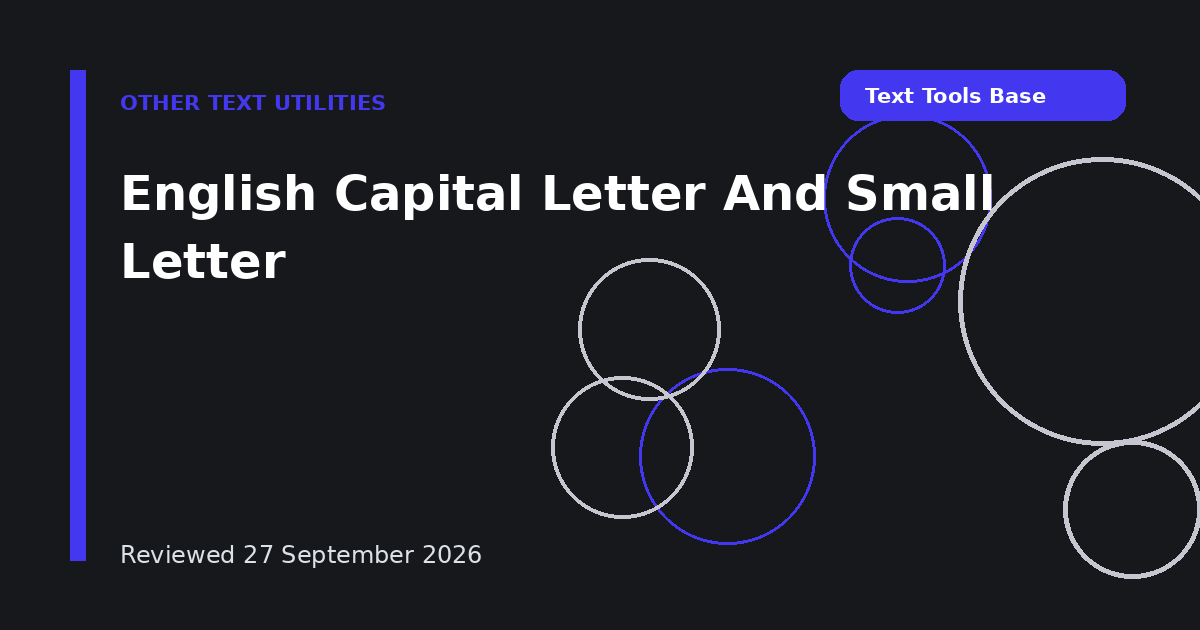 English Capital Letter And Small Letter