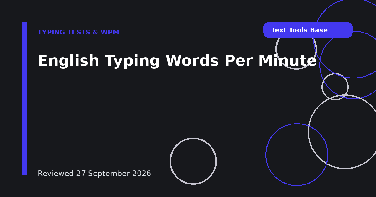 English Typing Words Per Minute