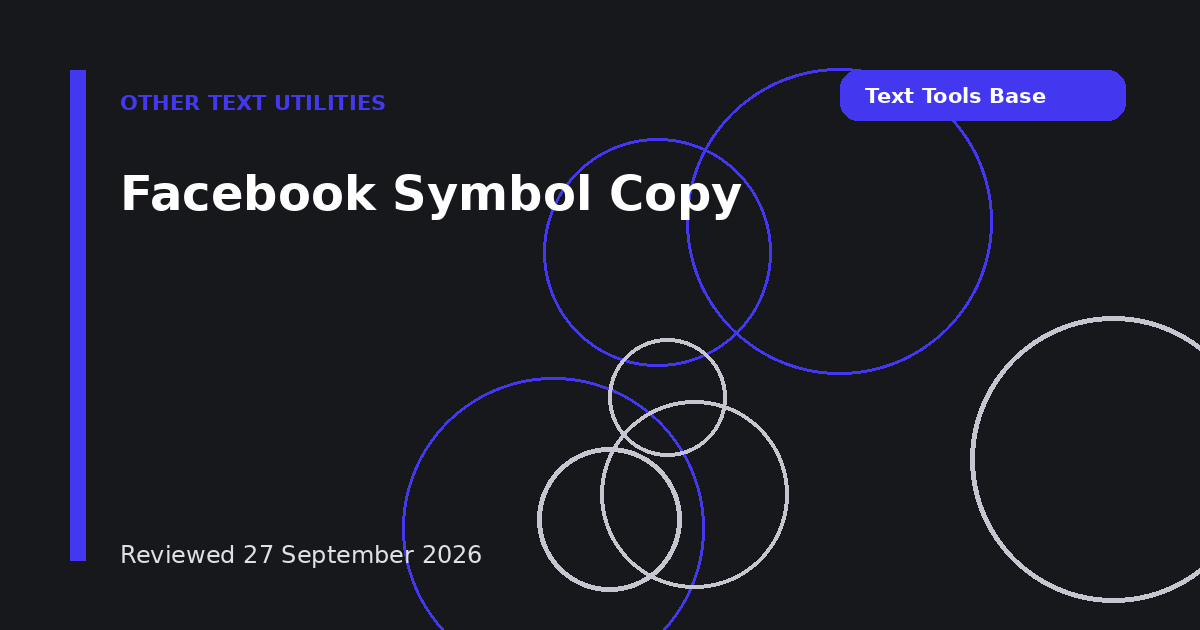 Facebook Symbol Copy