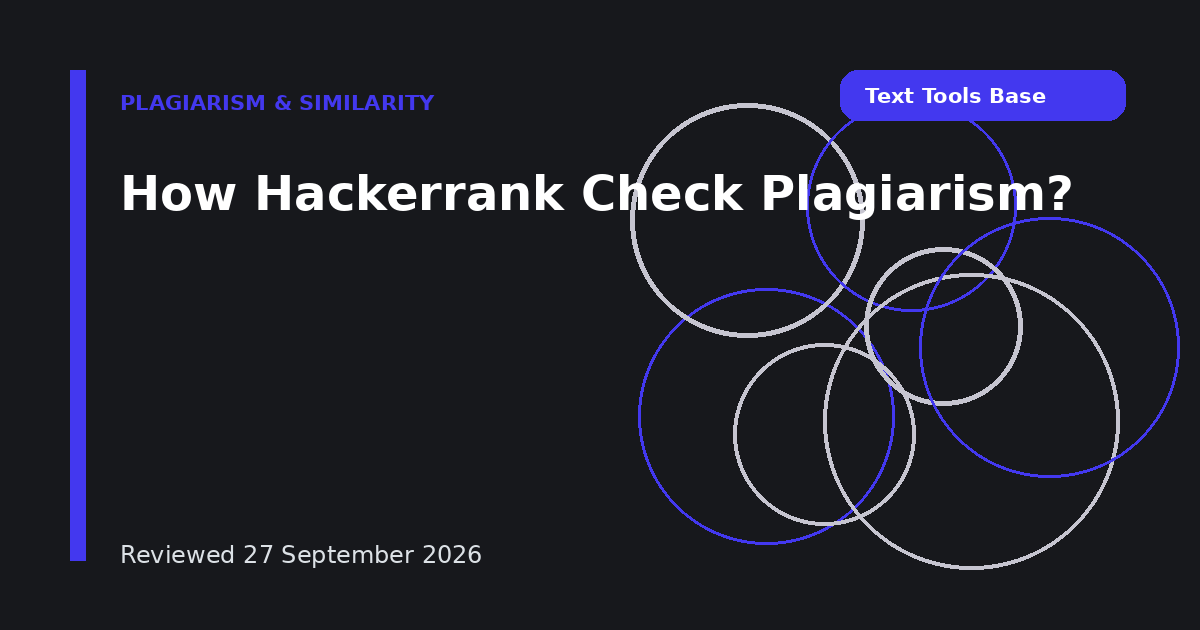 How Hackerrank Check Plagiarism?