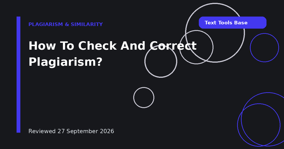 How To Check And Correct Plagiarism?