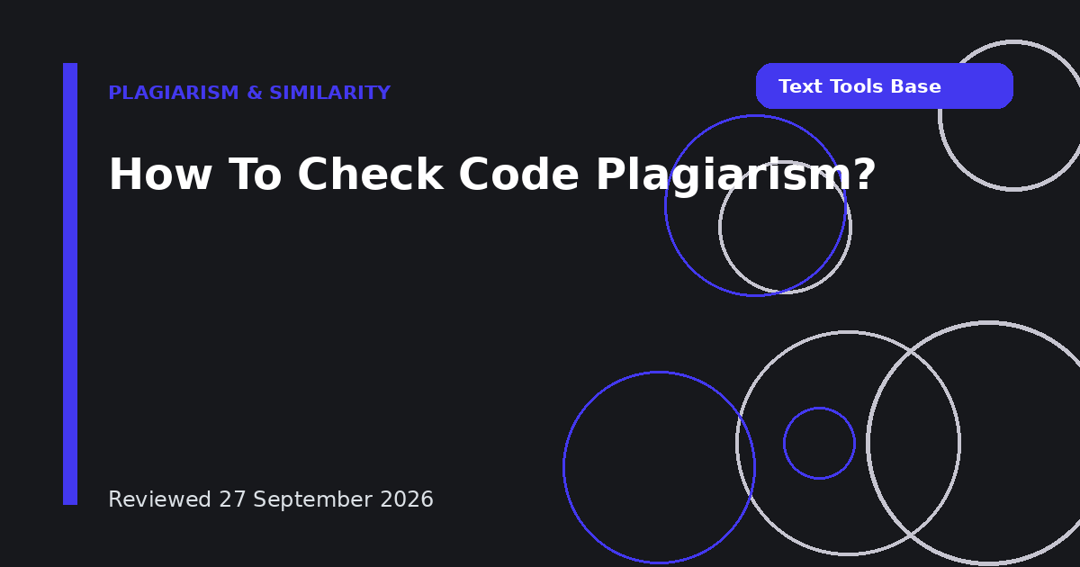 How To Check Code Plagiarism?