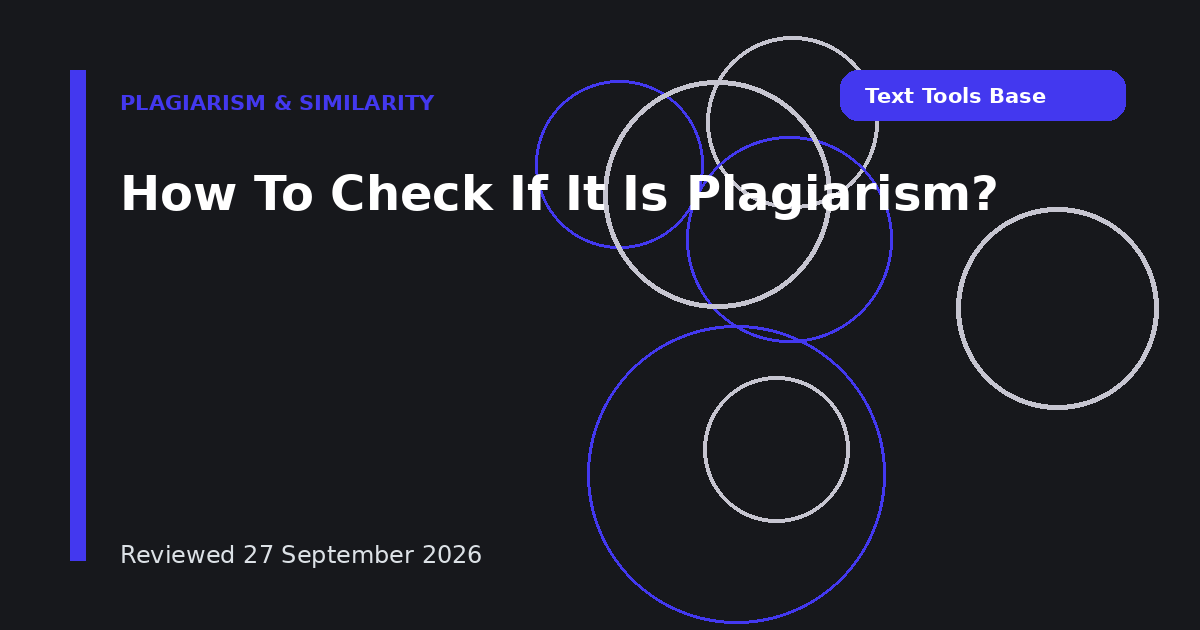 How To Check If It Is Plagiarism?