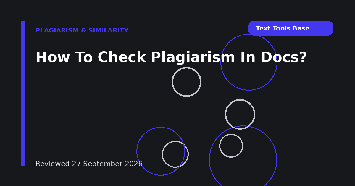 How To Check Plagiarism In Docs?