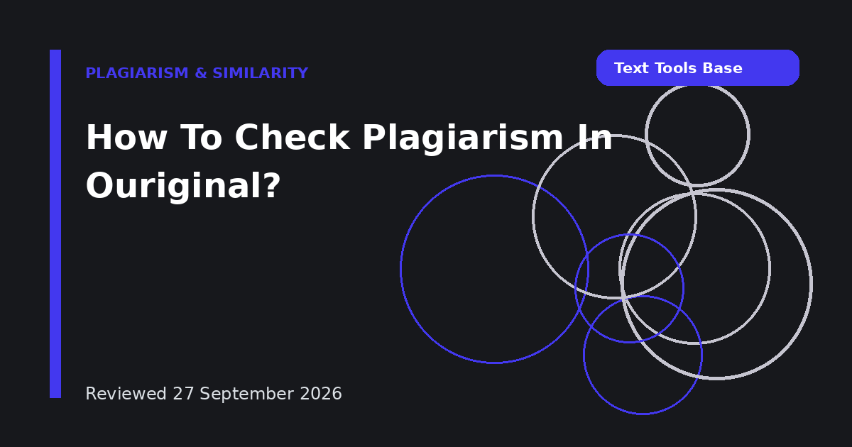 How To Check Plagiarism In Ouriginal?
