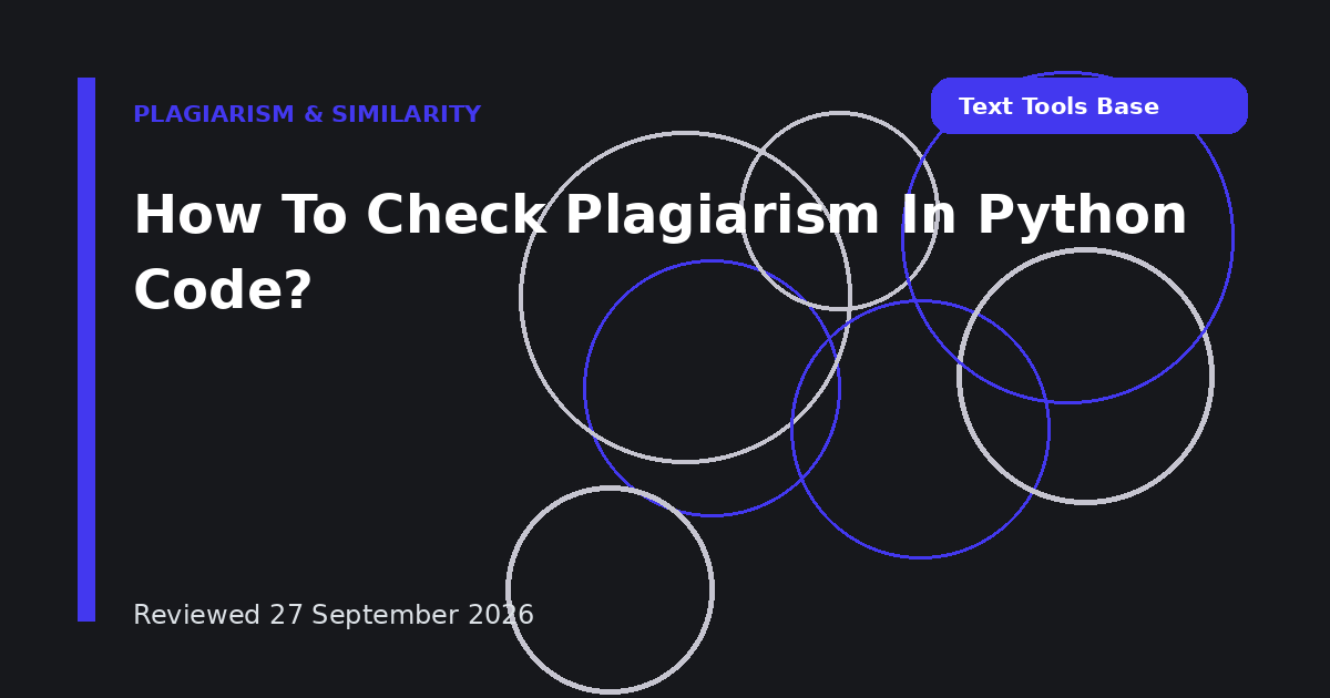 How To Check Plagiarism In Python Code?