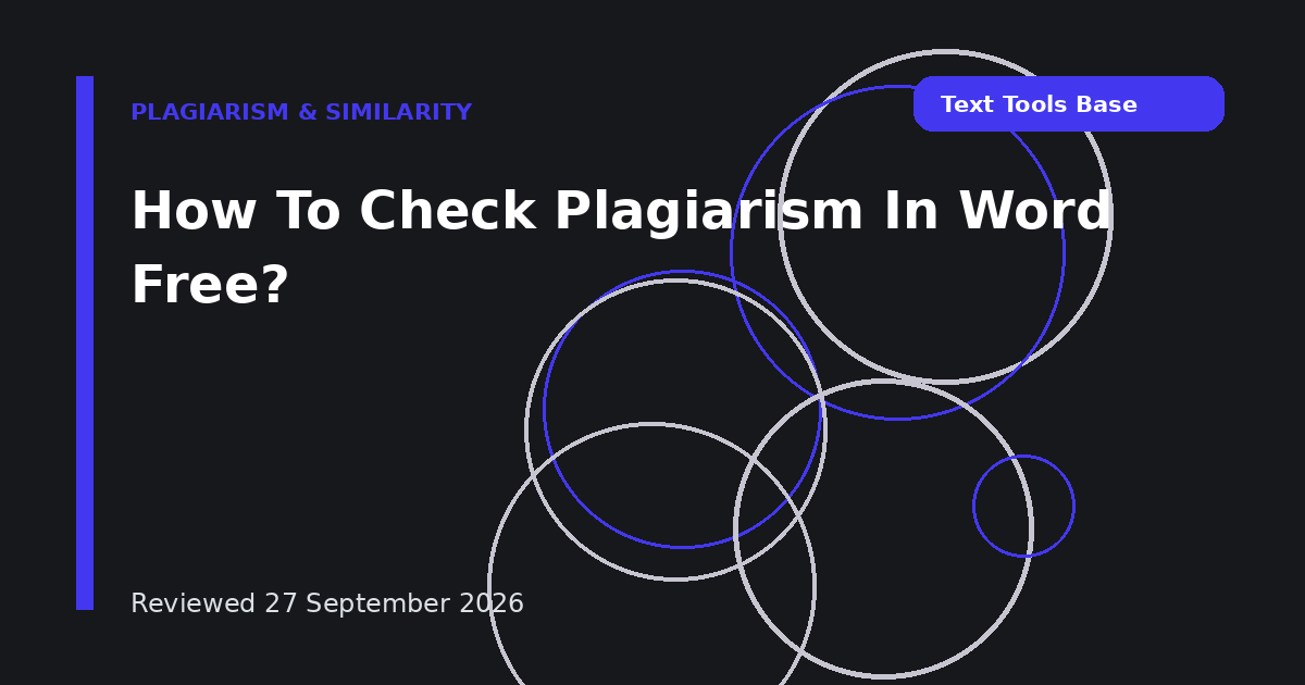 How To Check Plagiarism In Word Free?