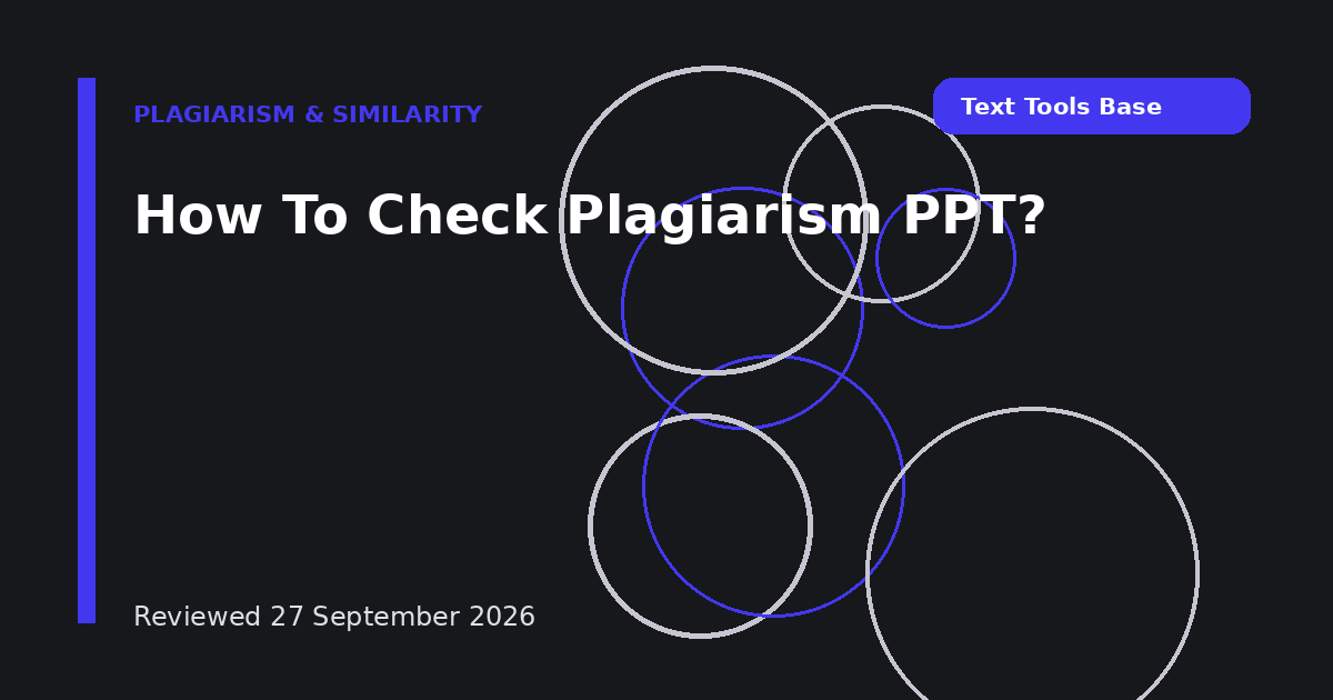 How To Check Plagiarism PPT?