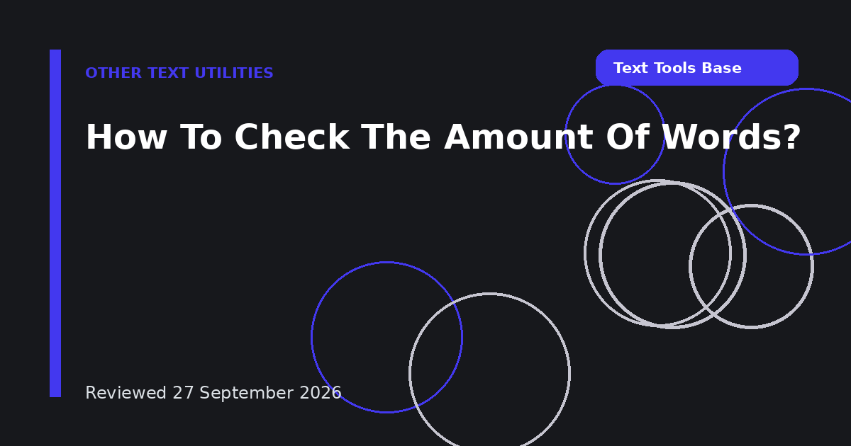 How To Check The Amount Of Words?