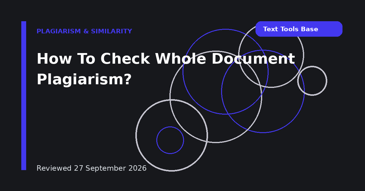 How To Check Whole Document Plagiarism?