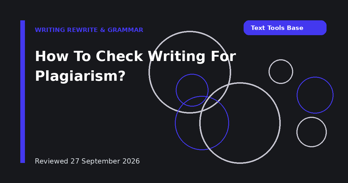 How To Check Writing For Plagiarism?