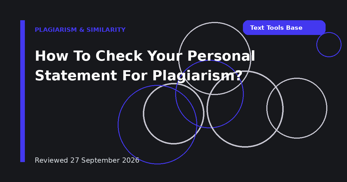 How To Check Your Personal Statement For Plagiarism?
