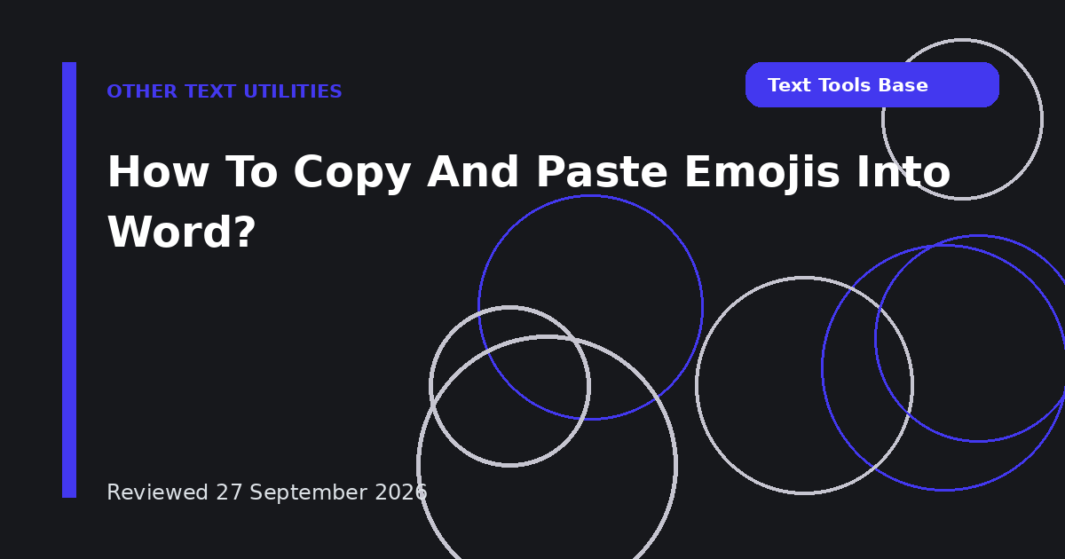 How To Copy And Paste Emojis Into Word?