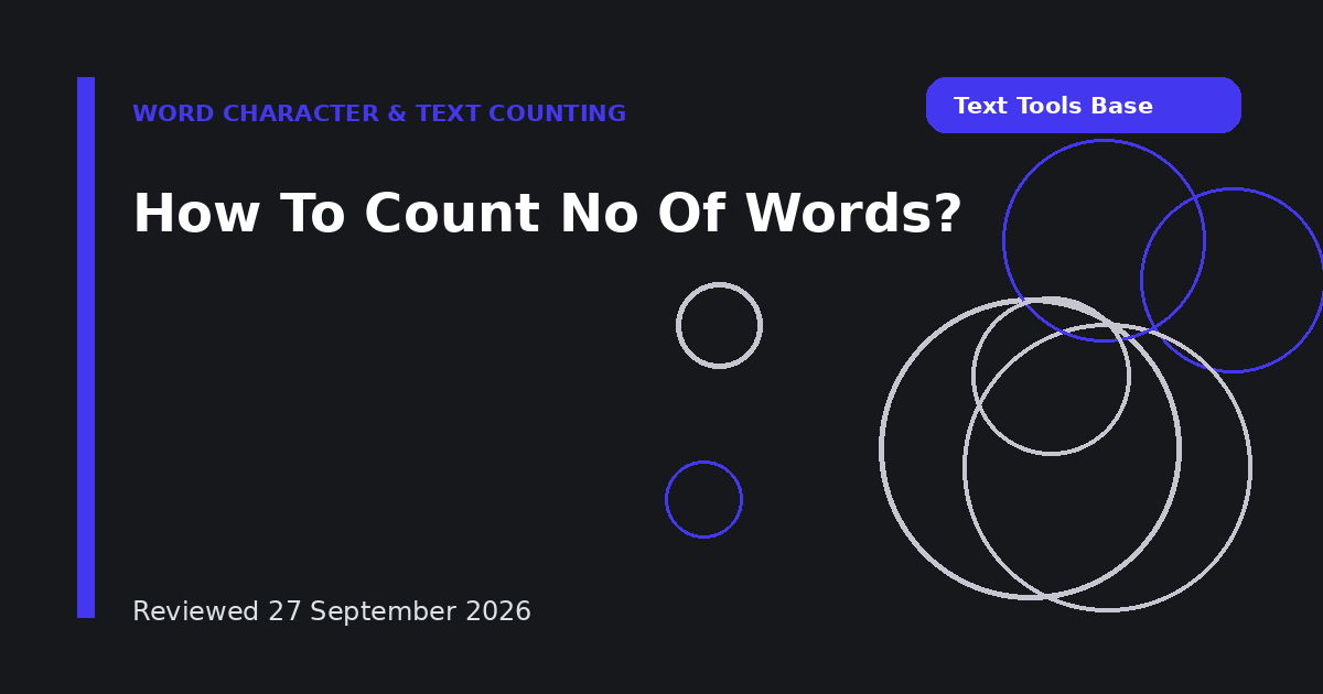 How To Count No Of Words?
