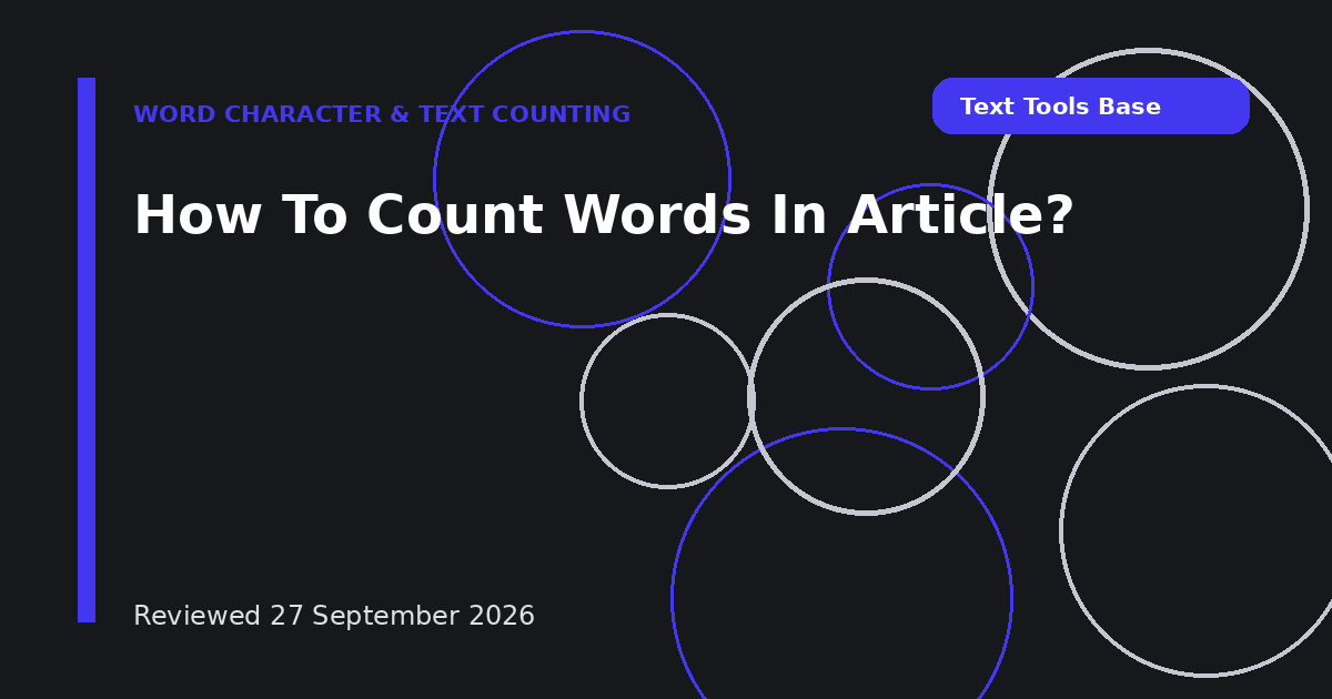 How To Count Words In Article?